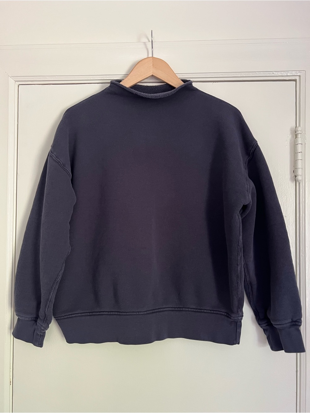 J. Crew Rollneck Sweatshirt Navy Medium